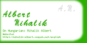 albert mihalik business card